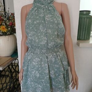 Willow Green Floral Mini Dress